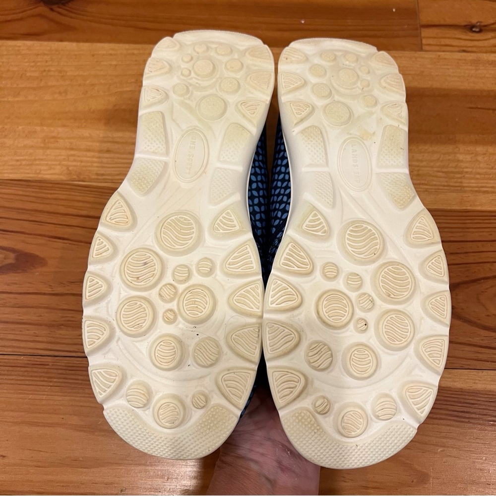 Lands End Shoes Womens 8B Blue Gatas Comfort Slip On Loafers Geometric Print - Picture 8 of 10